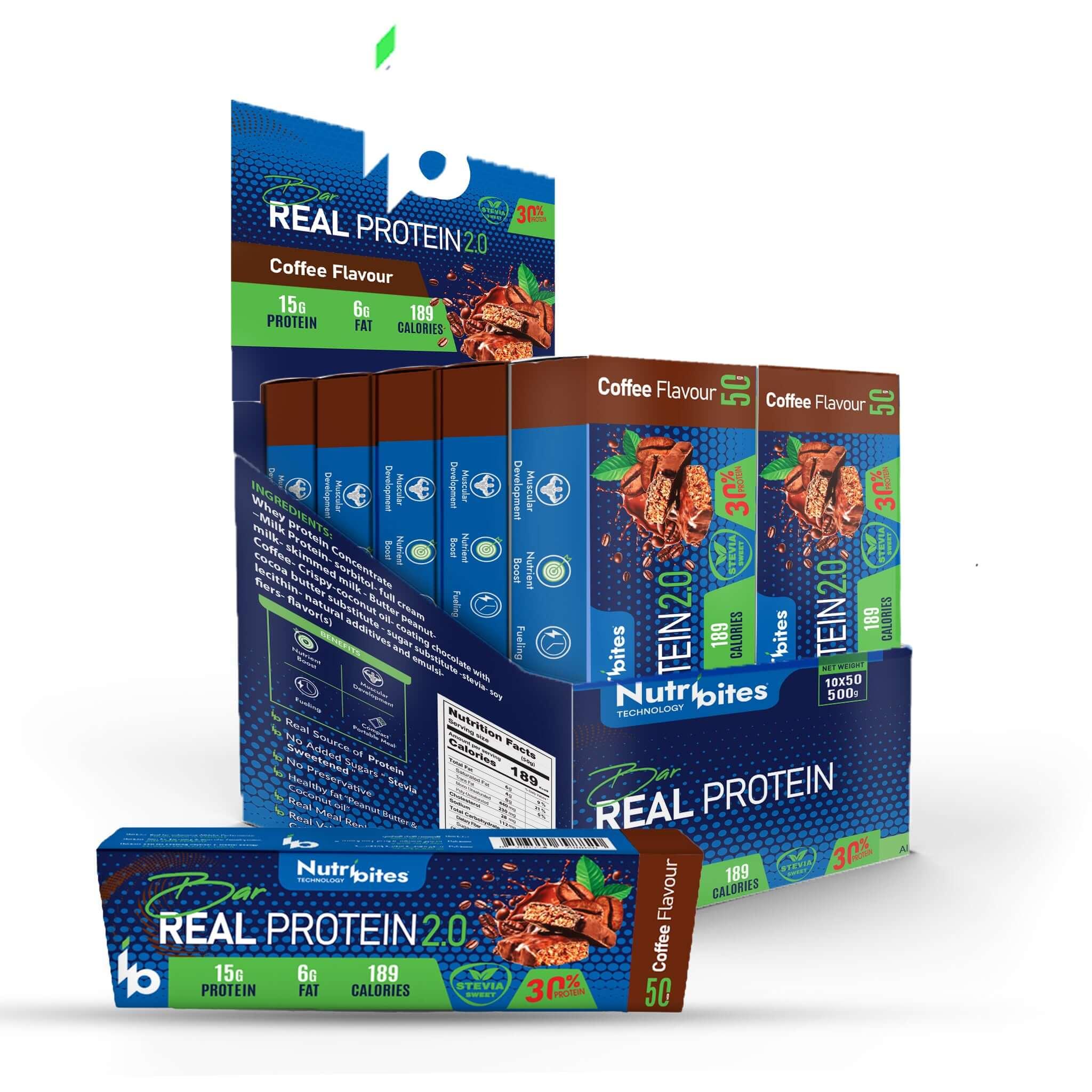 ريل بروتين بار - قهوة
