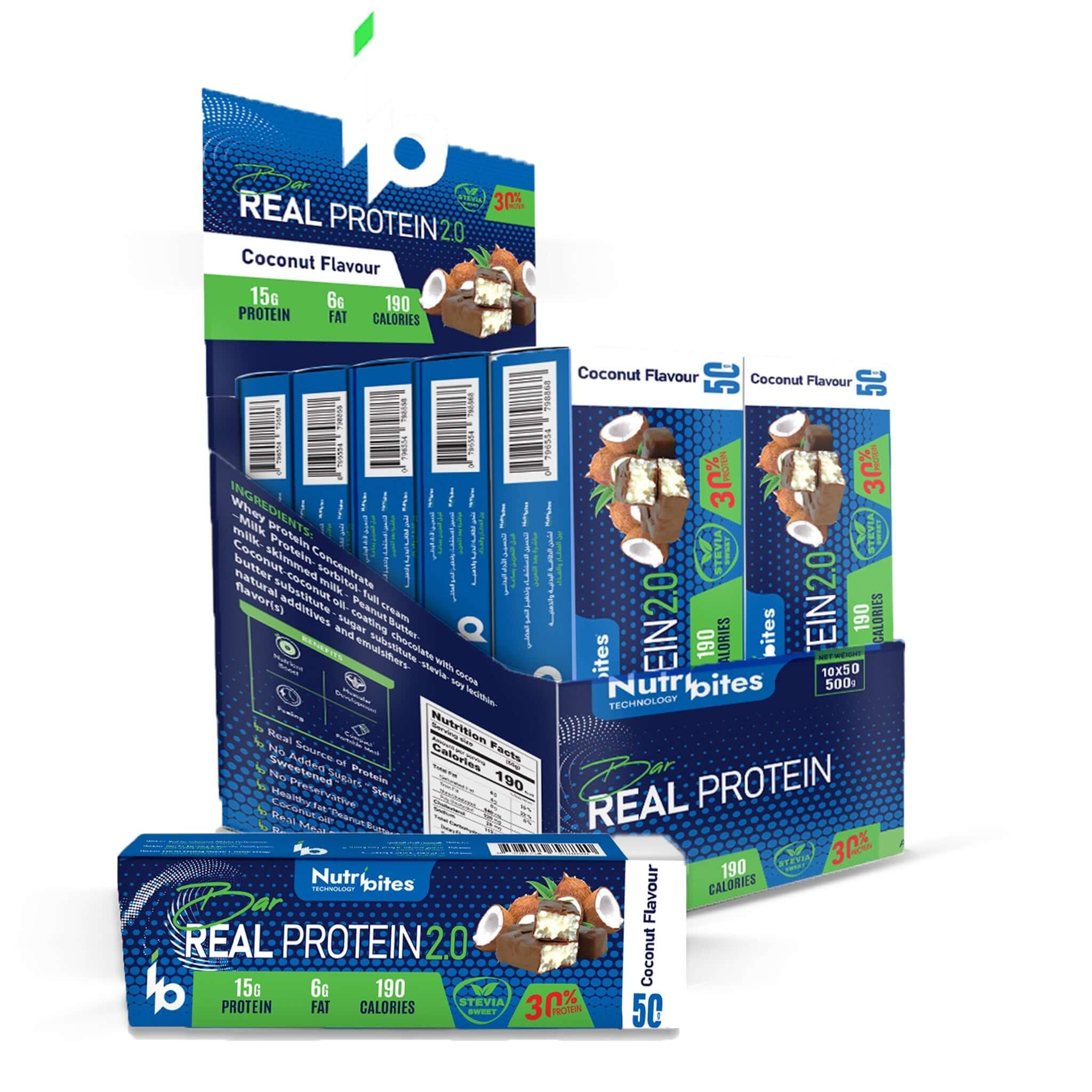 ريل بروتين بار - جوز هند